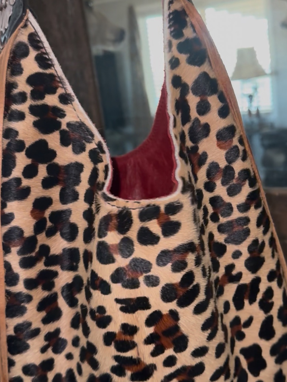Heritage Brand Marilyn #887 Leopard Print Fringe Shoulder Bag One of a kind! - Picture 6 of 9